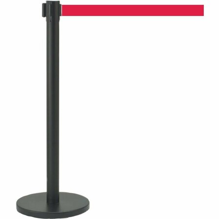 AARCO Form-A-Line System With 7' Slow Retracting Belt, Black Finish with Red Belt. HBK-7RD